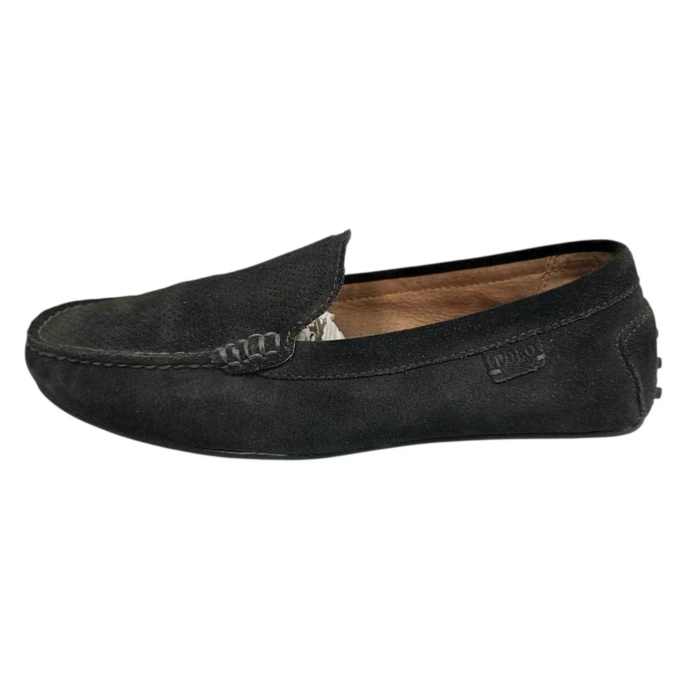 Polo Ralph Lauren Men Woodley Leather Driving Shoes 9D Loafers Dark Grey Slip On